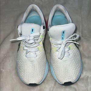 Nike White and Neon Athletic Shoes